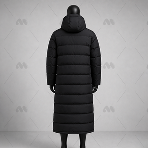 Chaqueta Larga Acolchada Impermeable para Mujer, Chaqueta de Plumón con Capucha para Invierno, Chaqueta Acolchada Transpirable con Botones a la Moda - Product Image 4