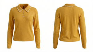 Polo 100% de haute qualité, élégant, uni, avec col orné de perles, décontracté, confortable et stylé - Product Image 5