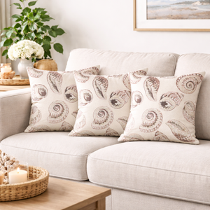 Funda de cojín decorativa con estampado de conchas marinas, funda de almohada suave de algodón para sofá, cama, sala de estar, decoración costera para el hogar al mejor precio - Product Image 5