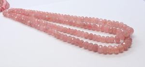 ลูกปัดโรสควอตซ์ทรงรอนเดลเหลี่ยมเพชรพลอยขนาด 7-10 มม. ลูกปัดโรสควอตซ์ทรงรอนเดลขนาด 18 นิ้ว ลูกปัดโรสควอตซ์สีชมพูธรรมชาติสำหรับทำเครื่องประดับ - Product Image 4