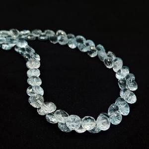 สร้อยคอโชคเกอร์พลอยบลูโทแพซทรงหัวหอมธรรมชาติ สร้อยคอประดับพลอยบลูโทแพซทำมือสำหรับผู้หญิง ขายส่งอุปกรณ์ทำเครื่องประดับ - Product Image 2