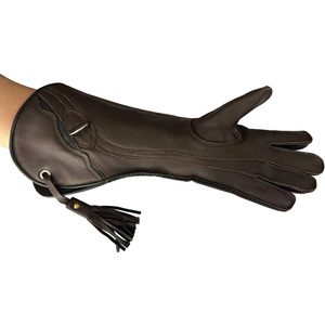 Wholesale Customizable High Quality Falconry Hawking Double Layer Soft Leather Gloves Custom Size Premium Game Call Gloves - Product Image 1