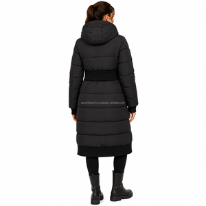 Manteau d'hiver long à capuche pour femme, épais, vente en gros, directement de l'usine, exportateur OEM personnalisé - Product Image 2