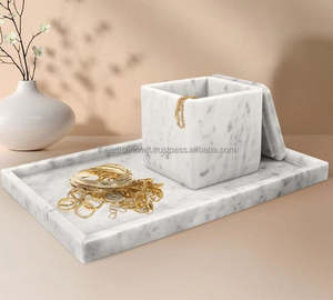 Boîte à bijoux carrée en marbre blanc faite à la main de meilleure qualité Beau design pour femmes par Artisan Craft - Product Image 5