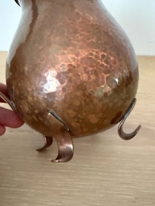 Vintage Copper Water <b>Jug</b> With Woven Handle Hammered Finish Durable Design For <b>Drinks</b> - Product Image 2