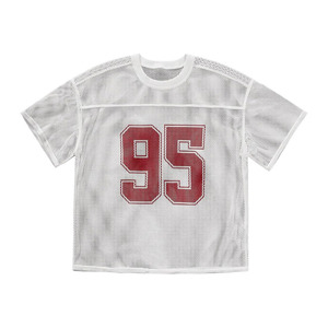 Men's Number Print Jersey Shirt Crew Neck Short Sleeve Mesh Tee Tops Casual Football Jersey Shirts - Product Image 1