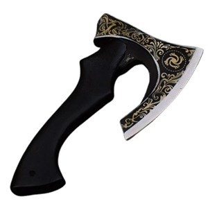 Hand-Forged Carbon Steel Viking <b>Axe</b> Head with Black Wood <b>Handle</b> Customizable Nordic Battle <b>Axe</b> Collectible Gift Display - Product Image 1