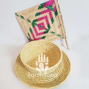 Assiette en herbe de Moonj naturelle faite à la main, multi-usages, écologique, durable, taille mini, forme ronde, Theperfectbazaar Kitchen - Product Image 4