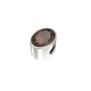 Chaîne en argent sterling 925 finition haut de gamme avec pierre précieuse quartz fumé ovale, rond, poire, fermoir à ressort, sertissage clos, longueur réglable - Product Image 2