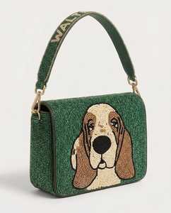 Handmade Cat Embroidered Canvas <b>Handbag</b> Rectangular Shape Textile Purse Animal Theme - Product Image 3