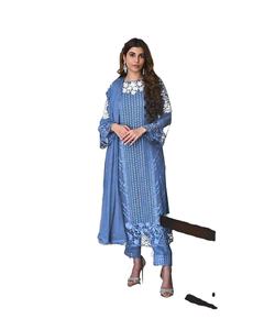 นักออกแบบล่าสุดการลําดับงานเย็บปักถักร้อยเทียม Georgette ทํางาน Kurti โดย Fab Zone - Product Image 1