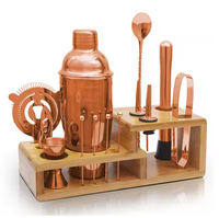 Ensemble de barman en cuivre pour la préparation de cocktails, essentiels pour bar à domicile professionnel, outils de préparation de boissons et accessoires pour l'amusement