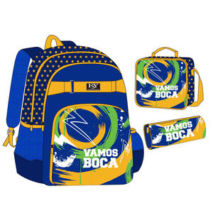Mochila Escolar con Estampado de Fútbol para Niños, Impermeable, de Poliéster, con Lonchera y Estuche para Lápices, Bolsa de Viaje Unisex - Product Image 3