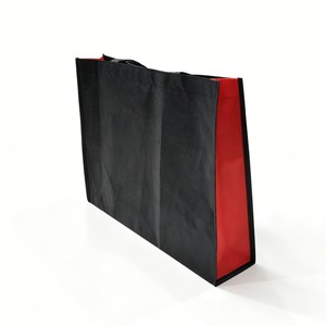 Sac fourre-tout réutilisable en polyester RPET noir, imprimé à l'écran, pour courses et courses d'épicerie, impression personnalisée, recyclable - Product Image 3