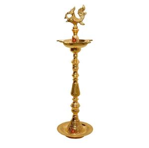 Support de lampe à huile Diya industriel en cuivre, design paon fantaisie, style traditionnel, qualité supérieure, design zen asiatique, à vendre - Product Image 1