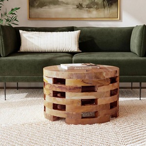 Modern Wooden Coffee <b>Table</b> Set <b>Nesting</b> Design Living Room Furniture - Product Image 3