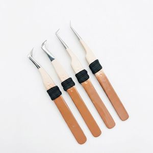 <b>Brown</b> Custom <b>Lash</b> Tweezers Set Curved Precision Eyelash <b>Extension</b> Tools for Isolation Volume and Salon Professionals - Product Image 5