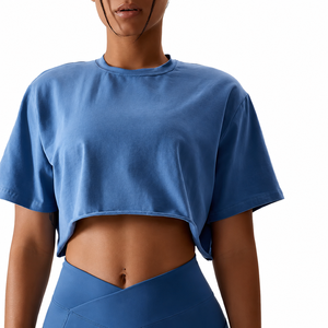 T-shirt court pour femme de qualité supérieure, en coton personnalisé, style streetwear décontracté, pour un usage quotidien, fabricant OEM ODM, t-shirt pour femme de haute qualité - Product Image 3