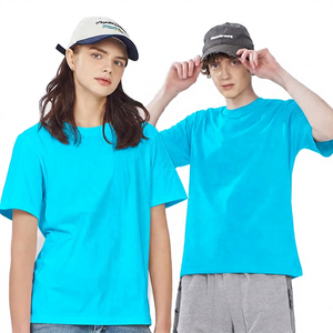 เสื้อยืดคอกลมแขนสั้นผ้าฝ้ายเรียบ ทรงปกติ สีพื้น ผ้าเจอร์ซีย์ถัก สวมใส่ได้ทั้งชายและหญิง สีขาว สีดำ - Product Image 4