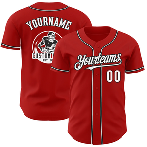 Camiseta Deportiva Transpirable de Poliéster para Mujer, Camisetas de Béisbol Rojas, Fabricante de Camisetas de Fútbol Personalizadas para Hombre - Product Image 1