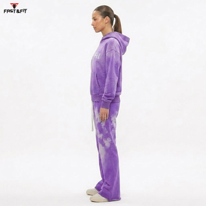 Ensemble 2 pièces de survêtement décontracté pour femme, coupe slim, effet délavé, le plus populaire - Product Image 3