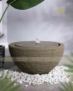 Adorno de Jardín Ligero de Fibra de Vidrio y Hormigón, Hecho en Vietnam, Cerámica Artística para el Hogar, 40 cm de Diámetro, Decoración de Paisaje con Agua - Product Image 1