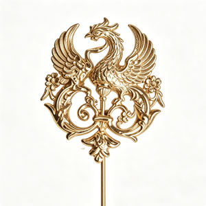 Broche Phénix Doré avec Motif Floral, Badge Métallique de Luxe pour Décoration de Mode, Épingles de Revers en Métal Personnalisées, Faits Main, Tendance - Product Image 6