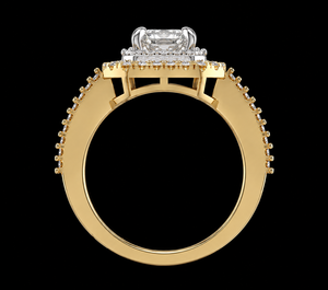 Bague de Mariage pour Homme en Diamant de Laboratoire – Bague de Fiançailles Halo Coussin en Or, Ensemble de Bagues de Mariage de Luxe pour Femme - Product Image 2