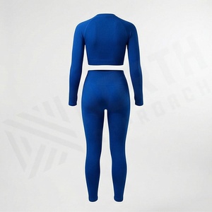 Conjunto de Yoga de Alta Calidad Hecho a Medida para Mujer, Talla Grande, Largo hasta la Rodilla, Ropa Deportiva Sólida con Decoración Bordada, Trajes de Gimnasio y Fitness - Product Image 2