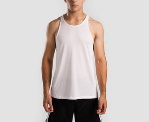 Customized Logo Printing Cotton/Polyester <b>Thermal</b> Breathable Gym Summer Solid Color Sleeveless Tank <b>Top</b> for men - Product Image 1