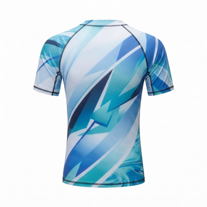 Chemise de sport à manches courtes pour homme, imprimé abstrait bleu, séchage rapide, polyester - Product Image 5