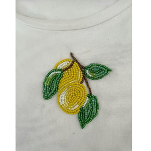 Crop tops brodés en coton et soie, ornés de perles, design personnalisé, faits main, style bohème tendance, pour événements, logo personnalisé - Product Image 2