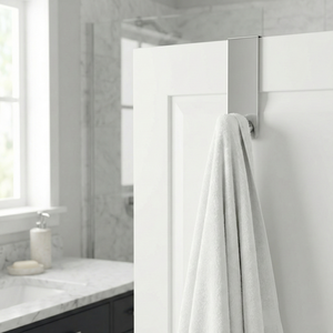 Étagères murales doubles modernes OEM Pristine pour rangement domestique, avec 3 crochets en métal pour salle de bain et vêtements HKF64A - Product Image 1