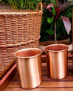 Luxury finish copper drinking glasses polished metal tumblers for water juice cocktail serving durable reusable kitchen <b>bar</b> drin - Product Image 2