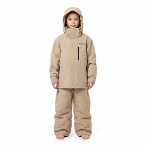 Combinaison de ski pour enfants, imperméable, coupe-vent, chaude, respirante, avec capuche oreilles de lapin, pour snowboard, 100% polyester, fermeture éclair - Product Image 1