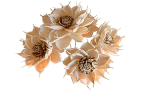 Flores de madera sola hechas a mano para decoración y trabajos artesanales - Product Image 2