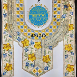 Parche bordado multicolor de diseño para el cuello, para kurti, ropa étnica, proveedor de decoración de prendas. - Product Image 1