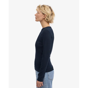 Camiseta de Manga Larga Ajustada para Mujer, Camiseta Deportiva de Algodón con Cuello Redondo para Mujer - Product Image 3