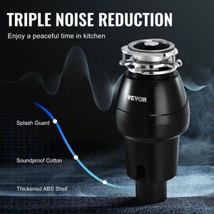 Triturador de desperdicios de alimentos de alimentación continua de 3/4 HP, 3260 RPM, con sonido reducido y sistema de montaje de 3 tornillos - Product Image 4