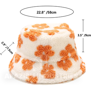 หมวกขนแกะสำหรับชาวประมงขนแกะเทียม,หมวกบักเก็ตขนฟูฟองสำหรับฤดูหนาว - Product Image 2