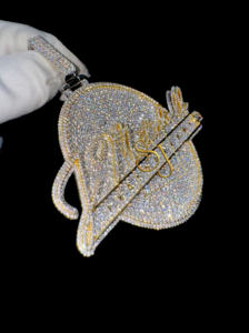 Colgante de probador de diamantes de moissanita de círculo grande de plata 925 sólida para hombre, nombre personalizado, iniciales, estilo Hip Hop para rapero Prom - Product Image 4