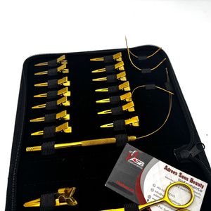 Kit de pinces à extensions de cheveux en acier inoxydable plaqué or ASB - Utilisation professionnelle pour l'installation et le retrait - Logo personnalisé OEM disponible - Product Image 3