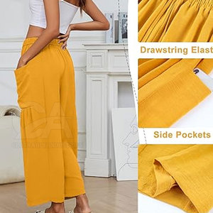 Women Formal Casual <b>Summer</b> <b>Pants</b> Breathable Casual Trousers Fashionable Women <b>Summer</b> Trousers Elastic Waist Wide Leg <b>Pants</b> - Product Image 4