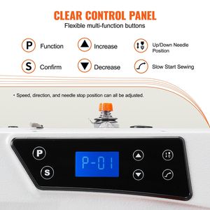 Macchina per cucire industriale servomotore da 550W 5000s.p.m punto di blocco resistente ad alta velocità chiaro pannello di controllo elettromeccanizzazione - Product Image 3