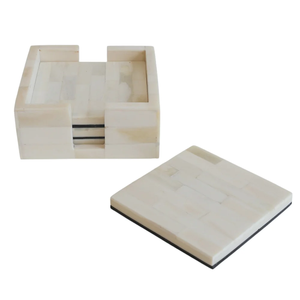 Decorative Bone Inlay <b>Coaster</b> Rectangle Blue <b>White</b> Striped Reusable Mats & Pads Customized Sale - Product Image 3