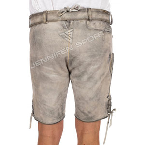 Shorts Lederhosen pour Hommes de Haute Qualité, Costume Bavarois pour l'Oktoberfest, 100% Cuir de Chèvre Suédé, Solide et Décontracté - Product Image 6
