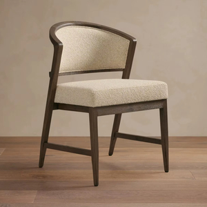 Chaise de salle à manger moderne en teck massif avec dossier incurvé, assise de qualité supérieure pour restaurants, hôtels et projets d'aménagement intérieur - Product Image 1