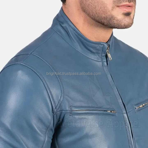 Chaqueta de Cuero Genuino Personalizada para Hombre, Chaqueta Clásica de Motociclista, Chaqueta Bomber - Product Image 4