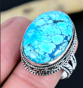 Handmade Gemstone <b>Adjustable</b> <b>Ring</b>: Vintage Jewelry - Product Image 1