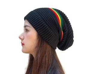 Elegante Gorro de Punto Jacquard Negro, Transpirable, Impermeable, Estilo Urbano, Diseño Sólido, Unisex, Ajustable, para Invierno - Product Image 1
